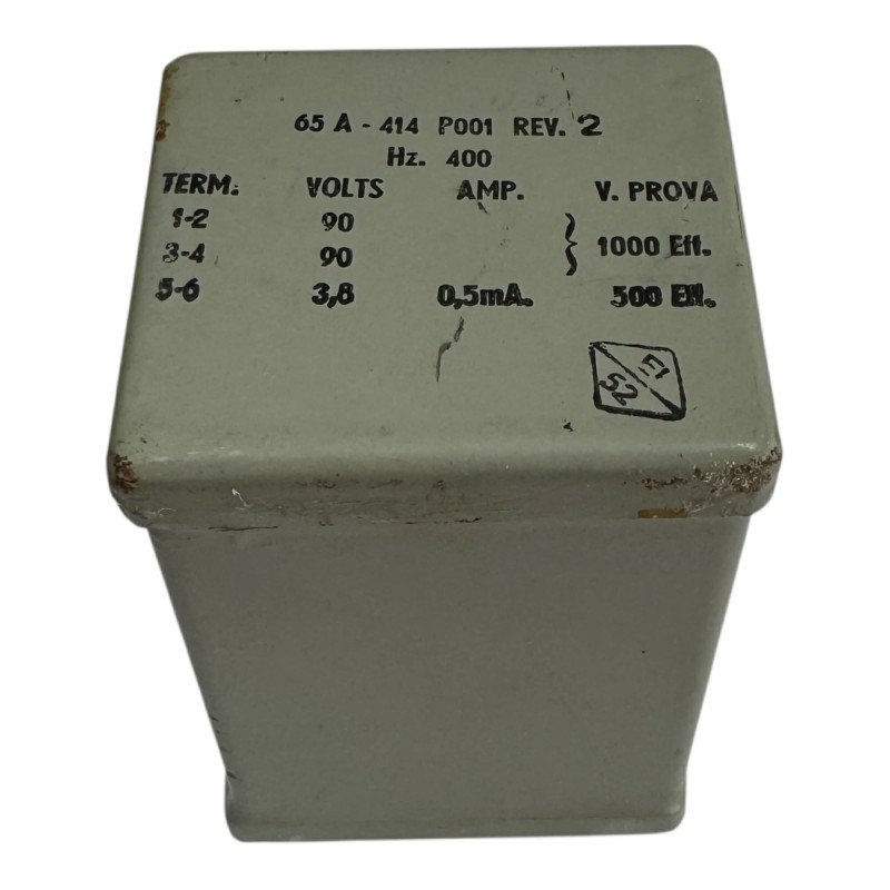 65A414P001 Paolo Pisoni Mil Spec Transformer 1-2:90V 3-4:90V 5-6:3.8V